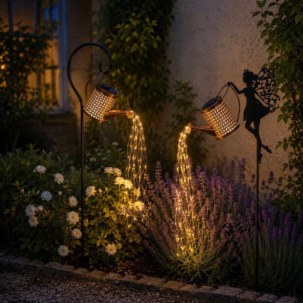 Lampe solaire jardin PurRosée pour allée