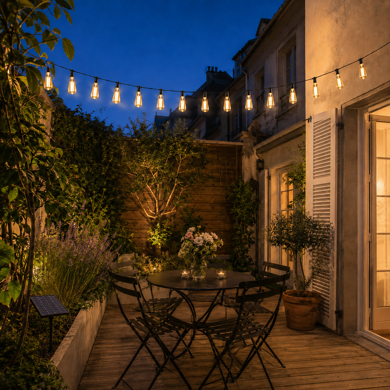 guirlande guinguette solaire PurGuinguette pour terrasse