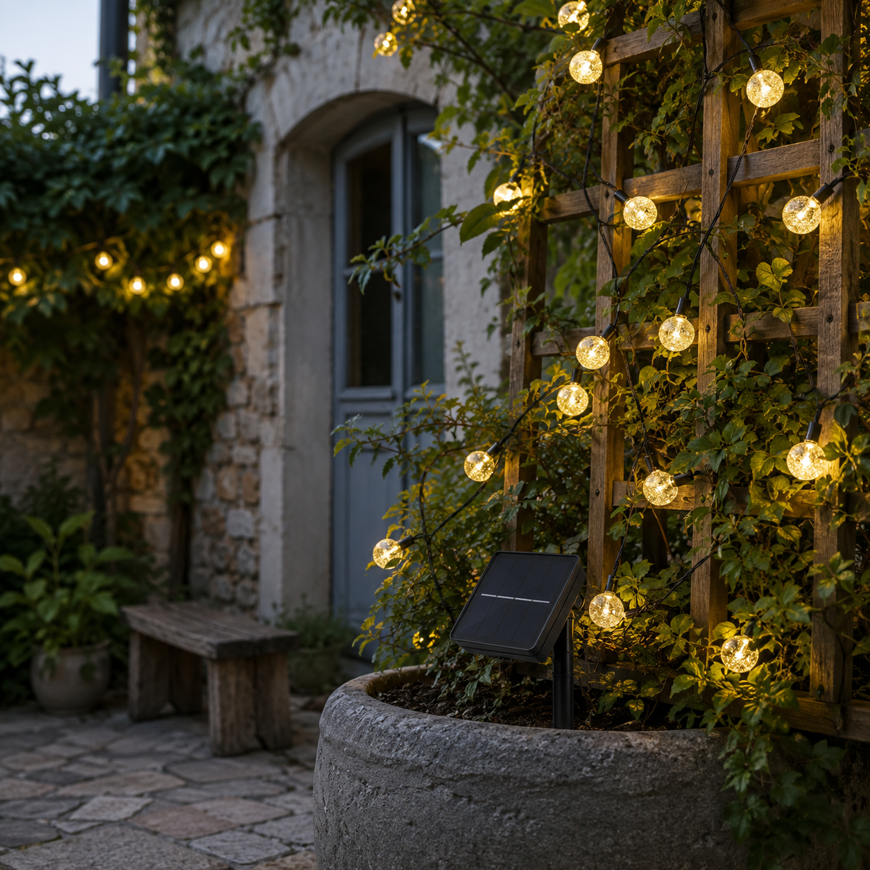 guirlande solaire exterieur PurBulle pour jardin