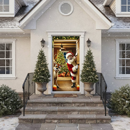 Decoration-de-noel-Couvre-porte-Pere-noel