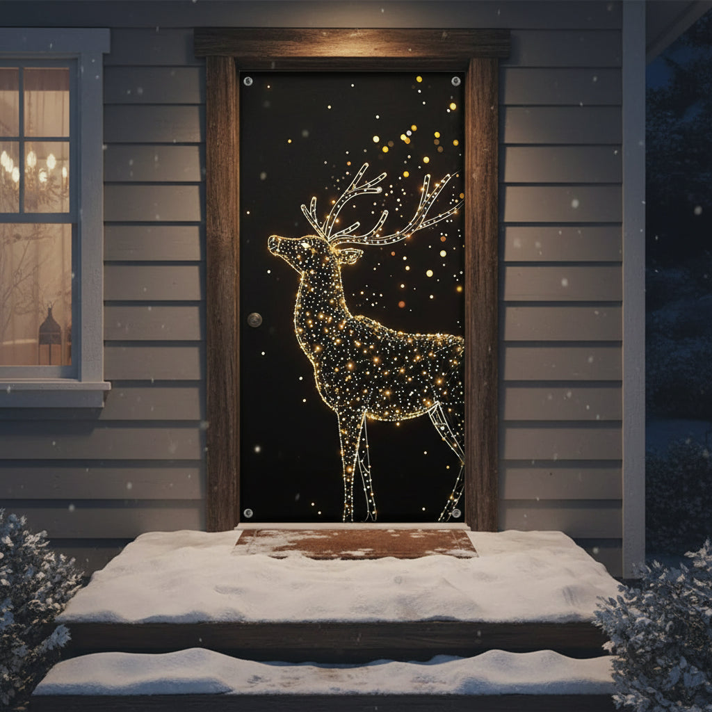 Decoration-de-noel-Couvre-porte-Renne