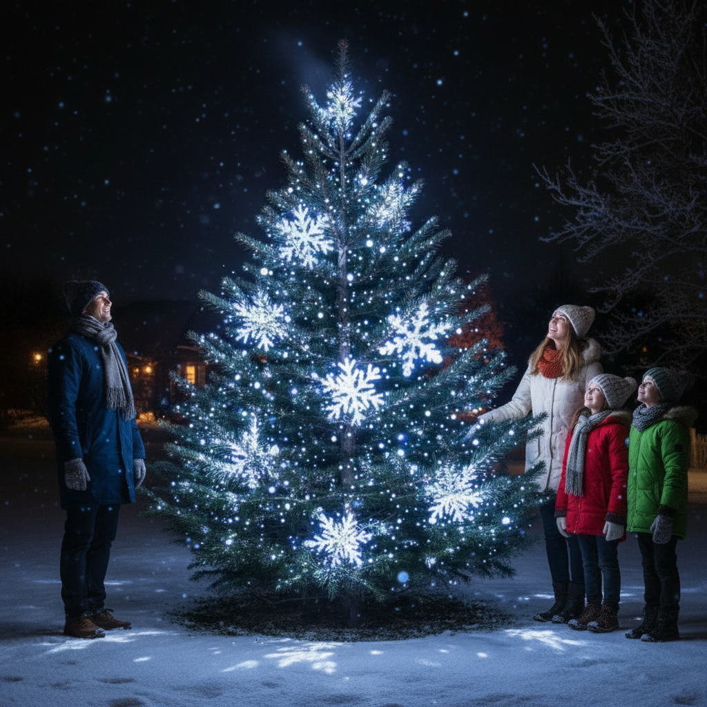 Decoration-de-noel-Flocons-sur-sapin