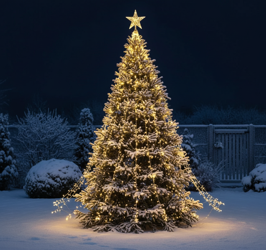 Decoration-de-noel-etoile-blanc-chaud