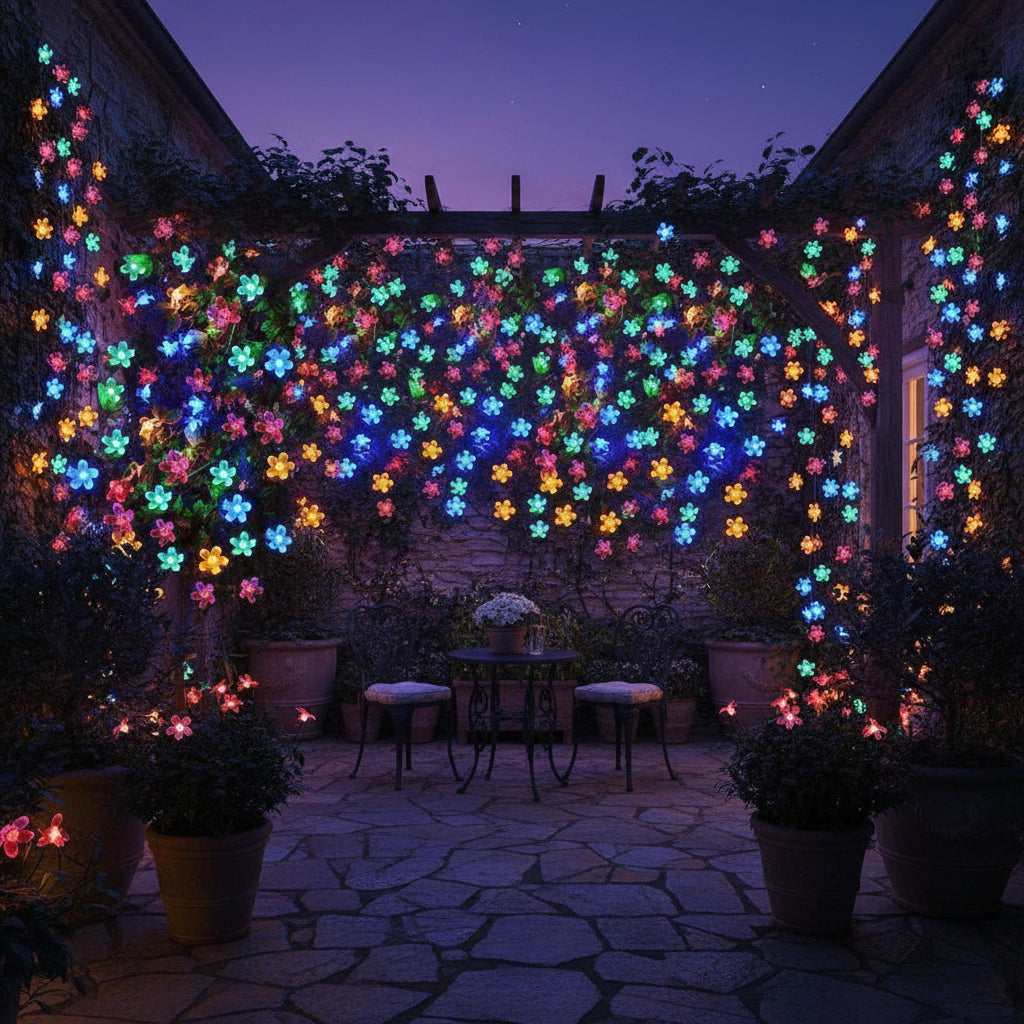 Guirlande solaire extérieur - Fleurs