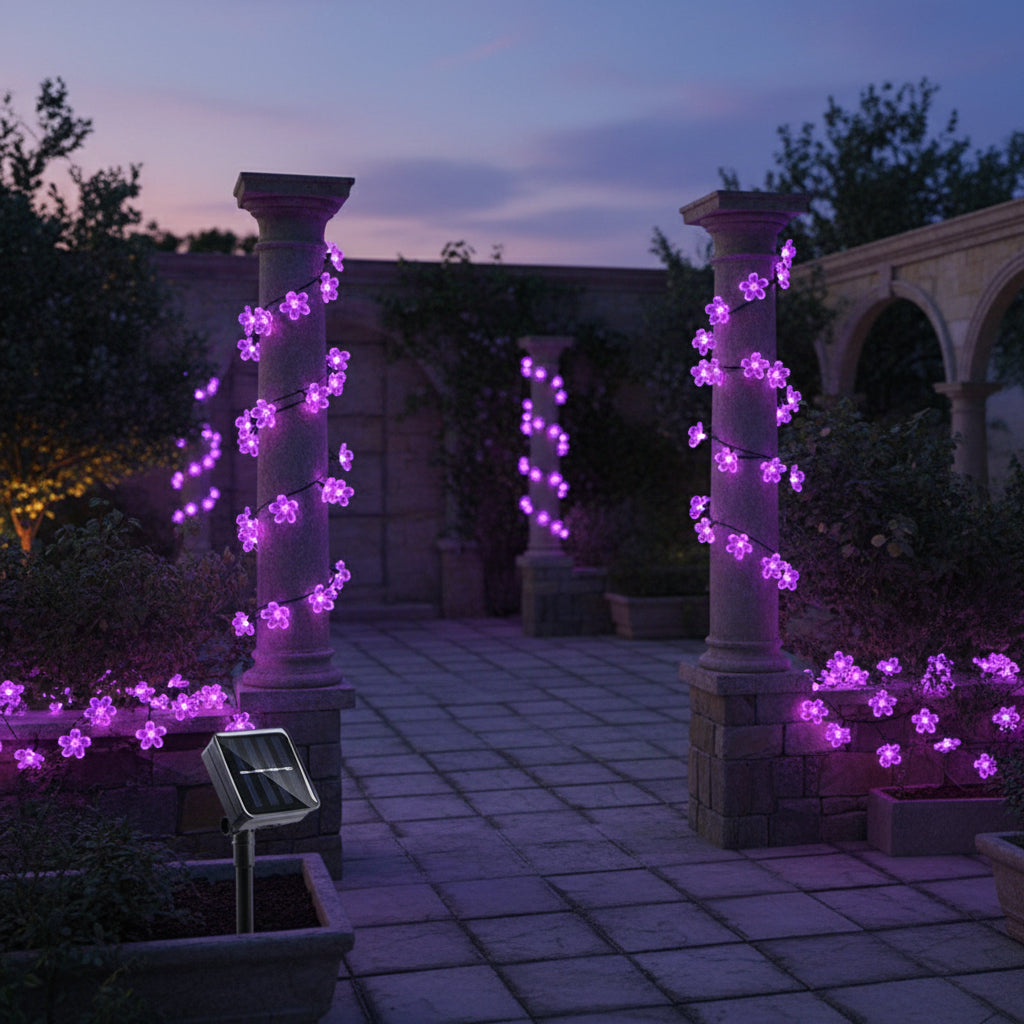 Guirlande solaire extérieur - Fleurs