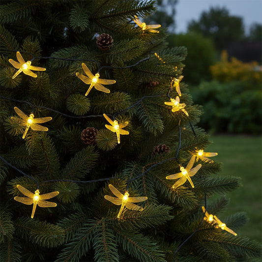 Guirlande-solaire-exterieur-Libellule-blanc-chaud