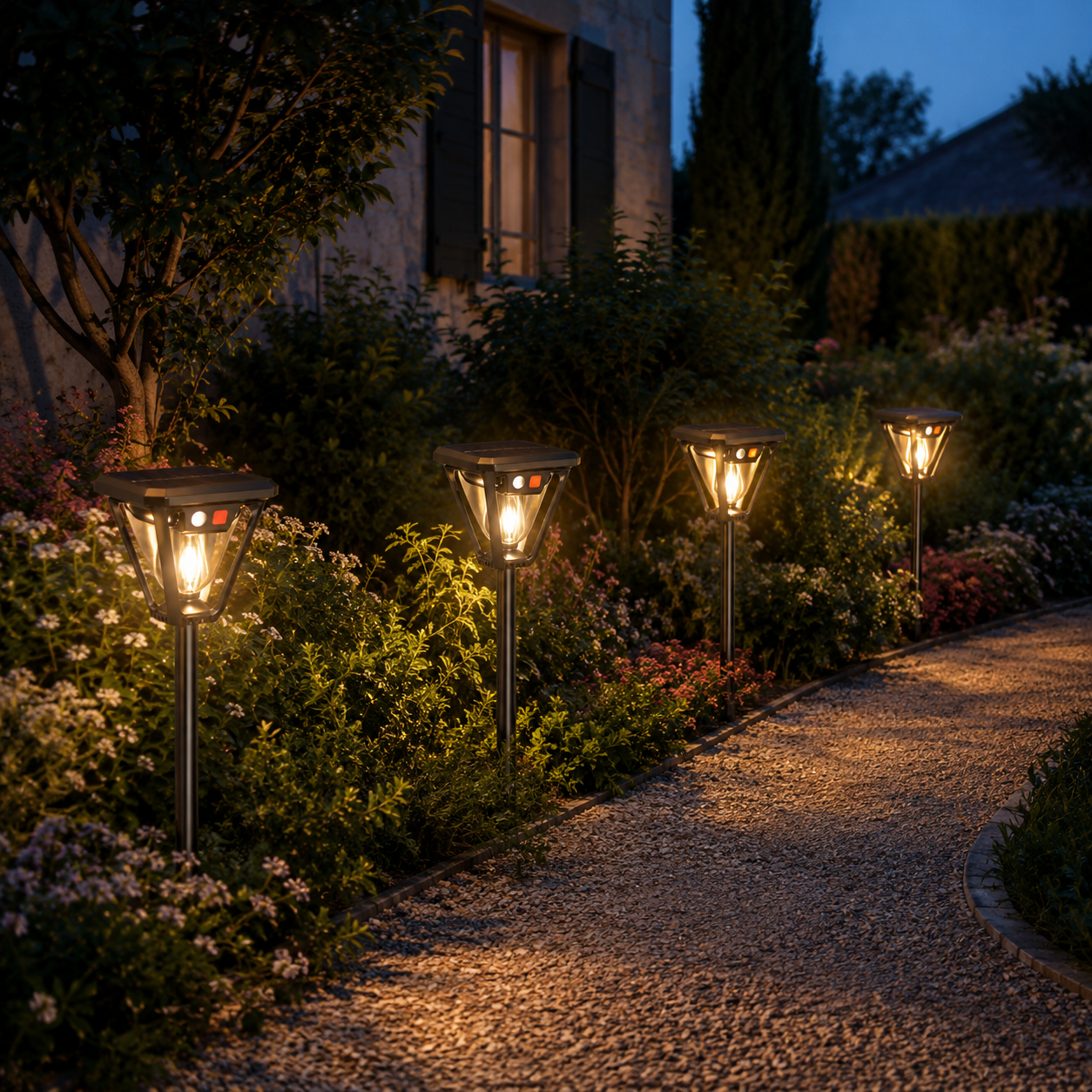 Lampe détecteur de mouvement extérieur solaire PurDuo pour allée