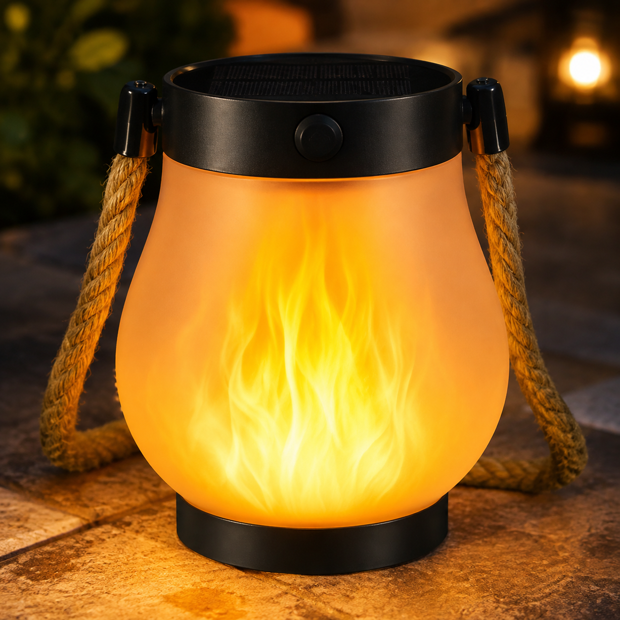 Lanterne solaire exterieur PurFlamme de soir