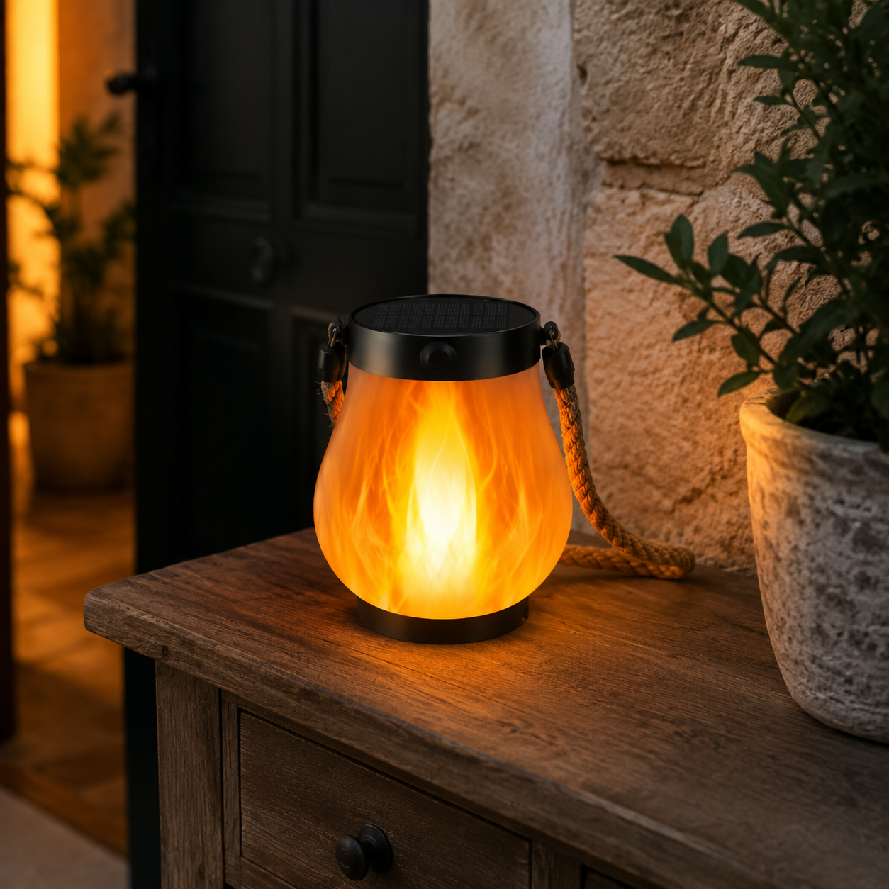 Lanterne solaire exterieur PurFlamme pour entrée