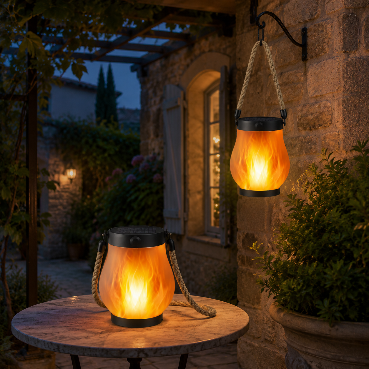 Lanterne solaire exterieur PurFlamme pour pergola 