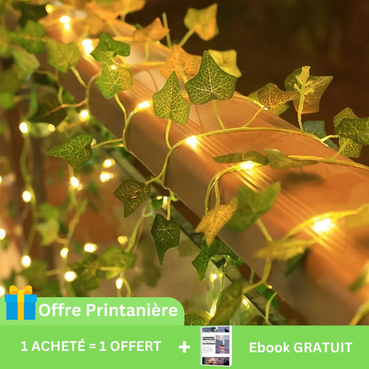 Guirlande lumineuse solaire extérieur - lierre