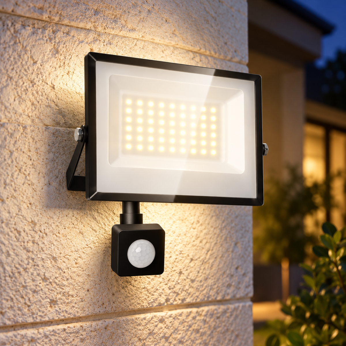Projecteur led exterieur avec detecteur PurDiffusion de soir