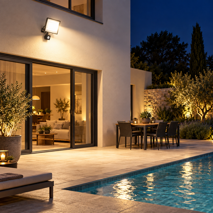 Projecteur led exterieur avec detecteur PurDiffusion pour terrasse
