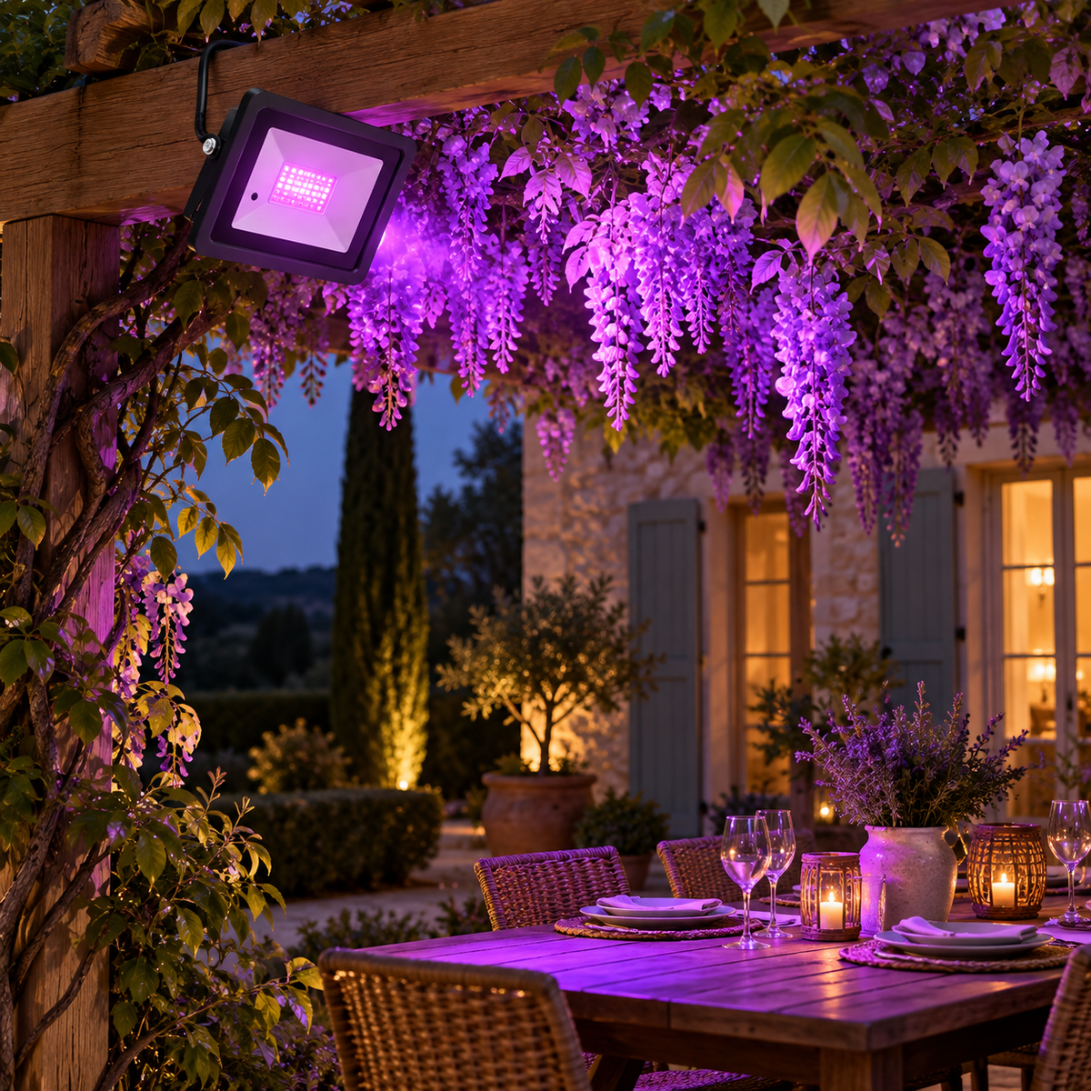 Projecteur exterieur PurSpectre pour pergola