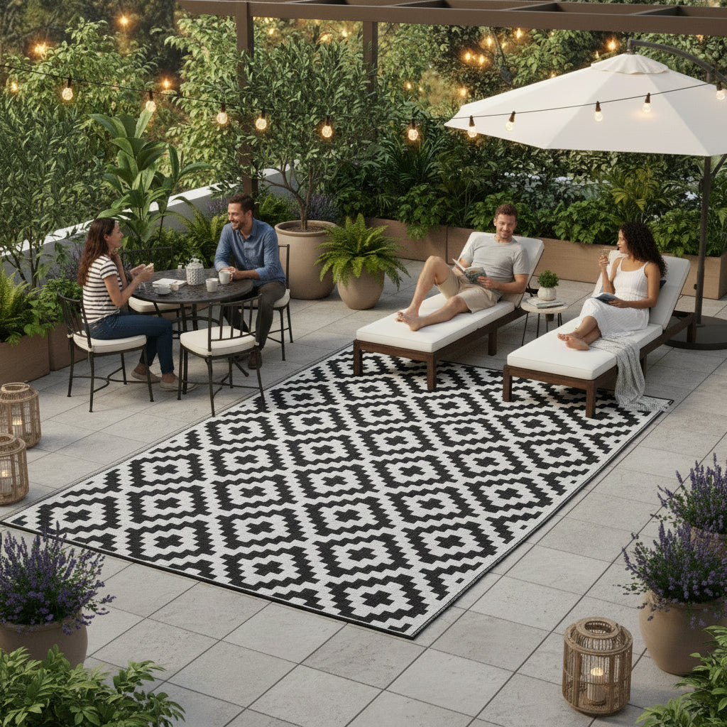 Tapis-exterieur-terrasse-carre-blanc-et-noir