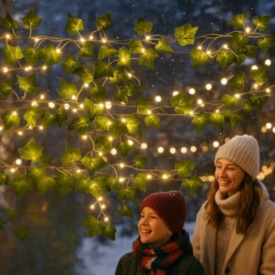 Guirlande lumineuse solaire extérieur - lierre - Pur Jardin