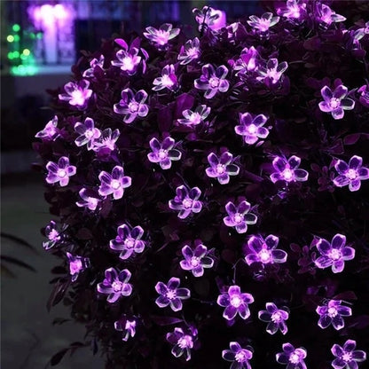 guirlande-solaire-extérieur-arbre-violet-fleurs