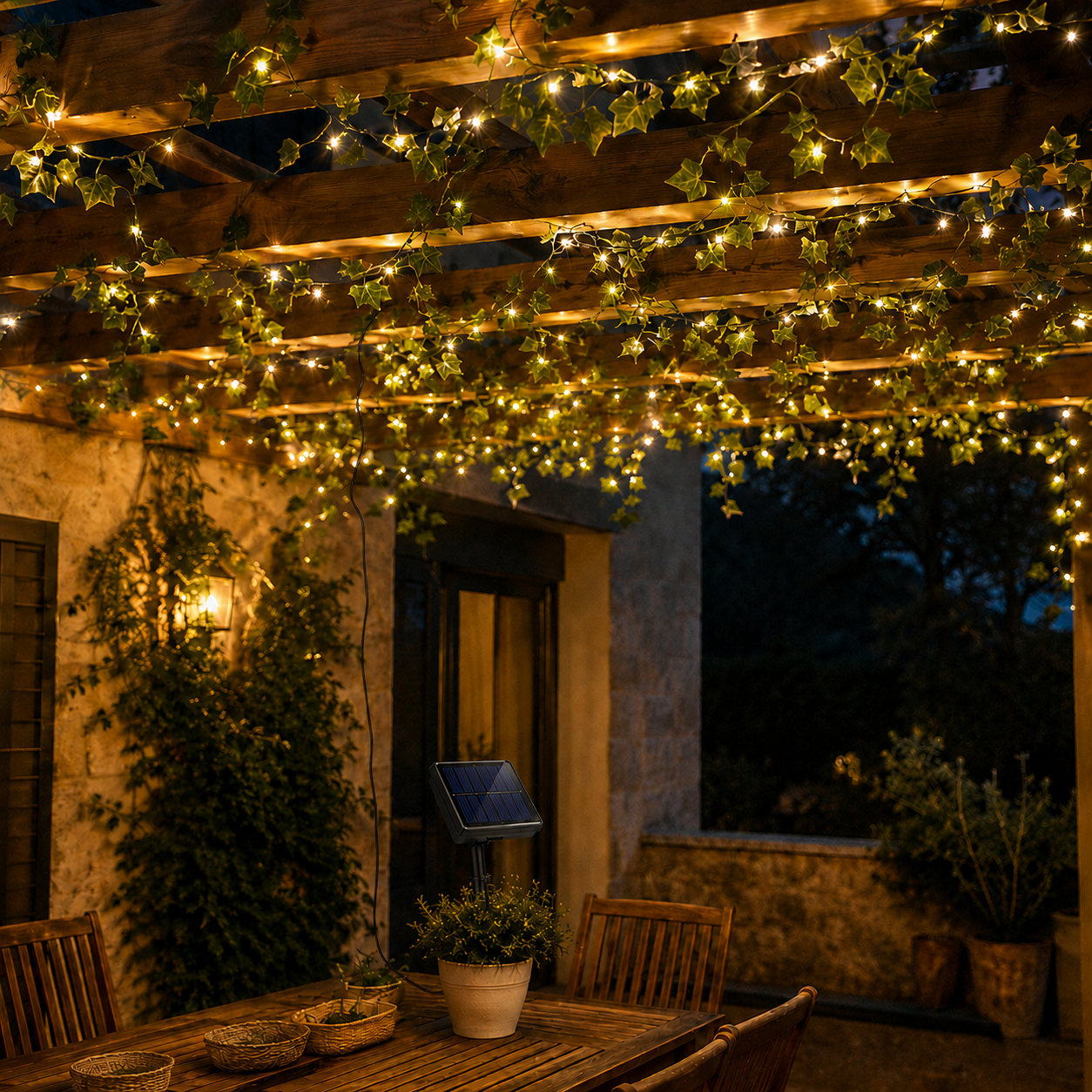 guirlande solaire PurLierre pour pergola

