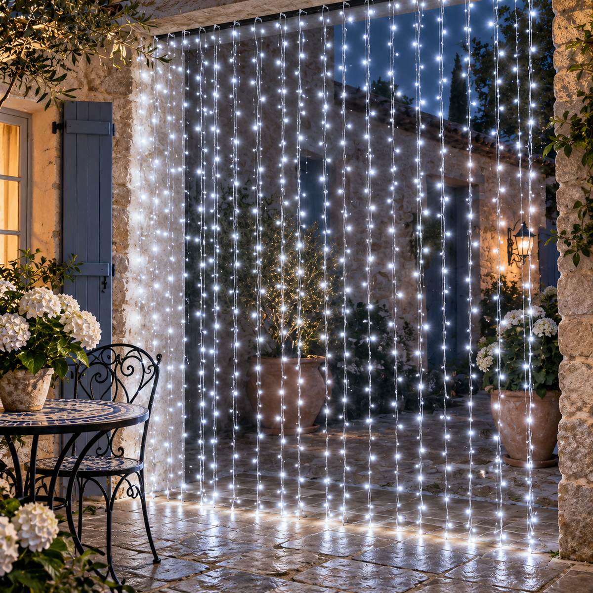 guirlande exterieur led PurRuissellement pour délimiter l'espace