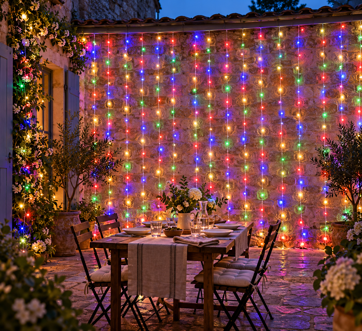 guirlande exterieur led PurRuissellement pour terrasse