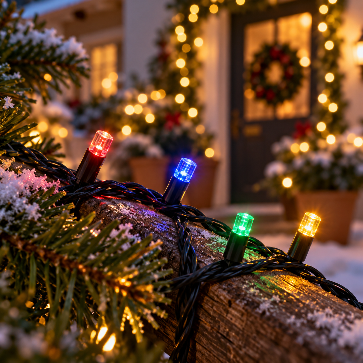 guirlande exterieur noel PurFestive de soir
