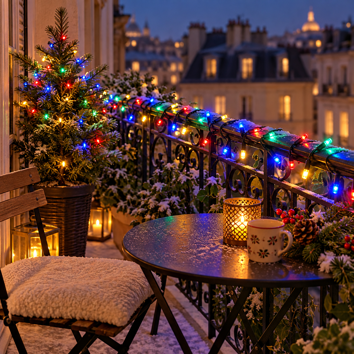 guirlande exterieur noel PurFestive pour balcon