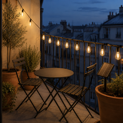 guirlande guinguette solaire PurGuinguette pour balcon