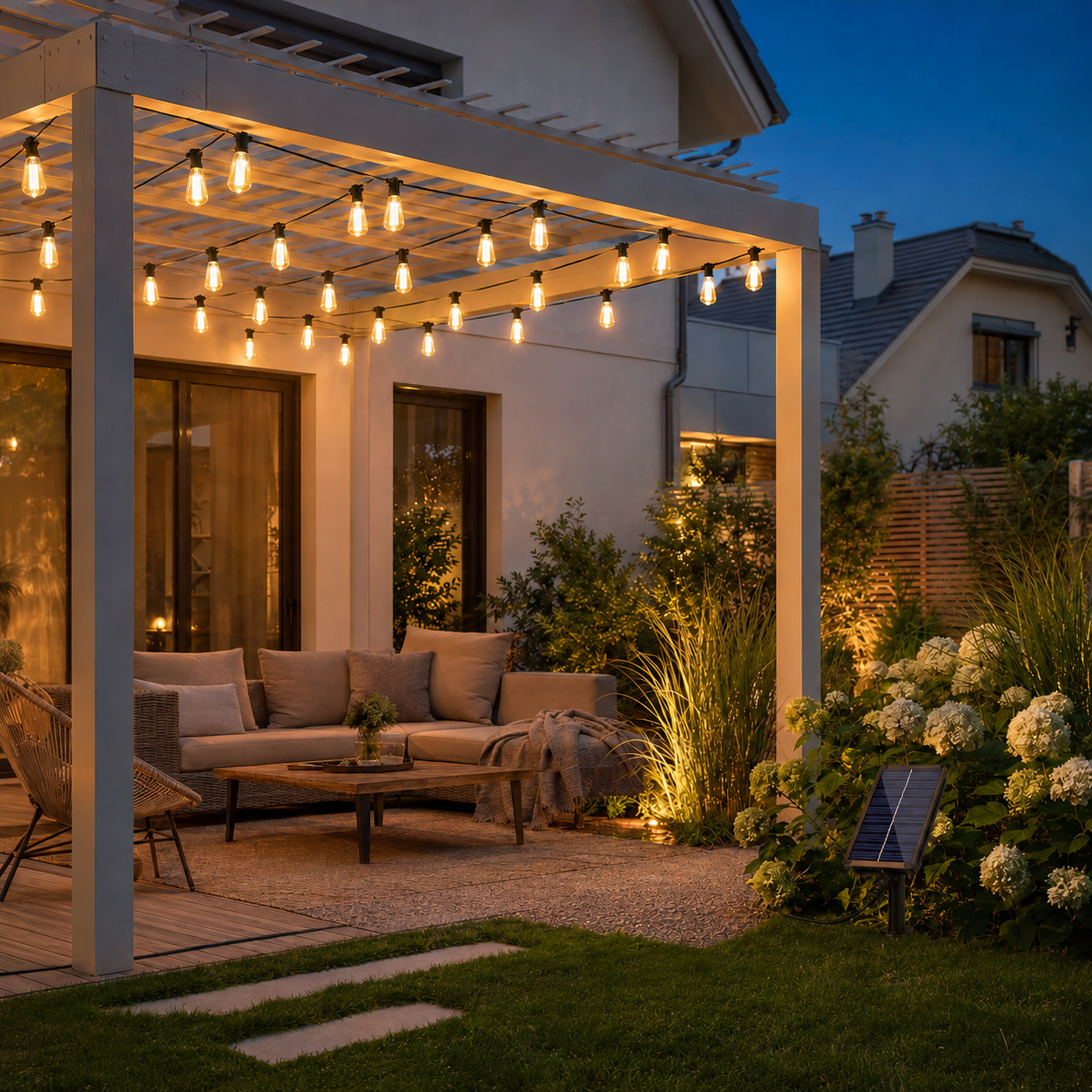 guirlande guinguette solaire PurGuinguette pour pergola
