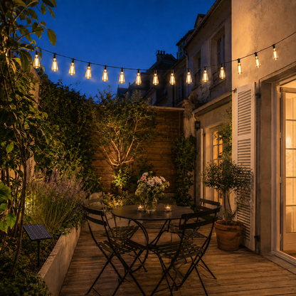 guirlande guinguette solaire PurGuinguette pour terrasse