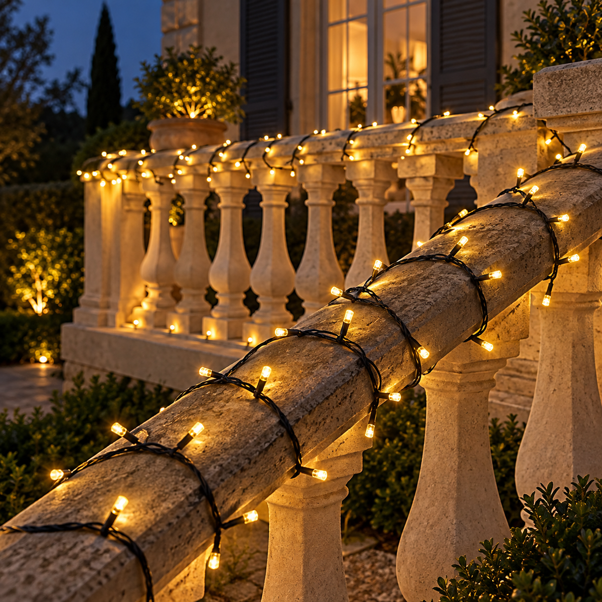 guirlande lumineuse extérieur PurScintille pour escalier