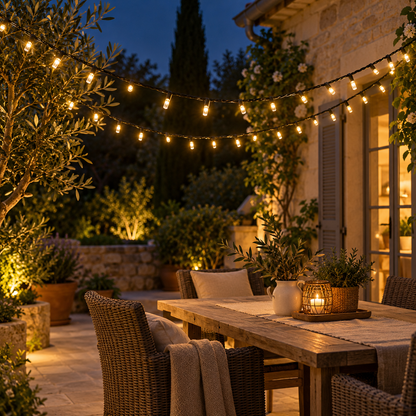 guirlande lumineuse extérieur PurScintille pour terrasse