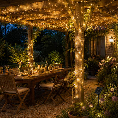 guirlande lumineuse solaire PurFil pour pergola