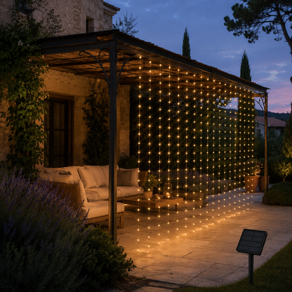 guirlandes solaires extérieures PurCascade pour salon de jardin
