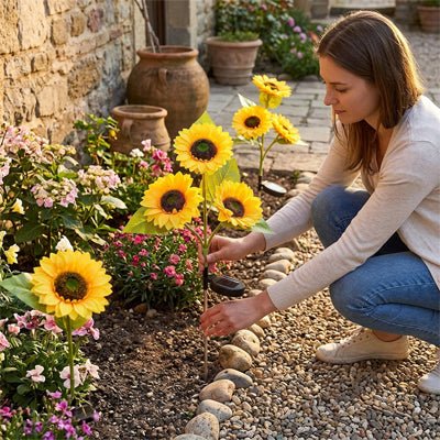 Lampe solaire de jardin - Tournesol - Pur Jardin