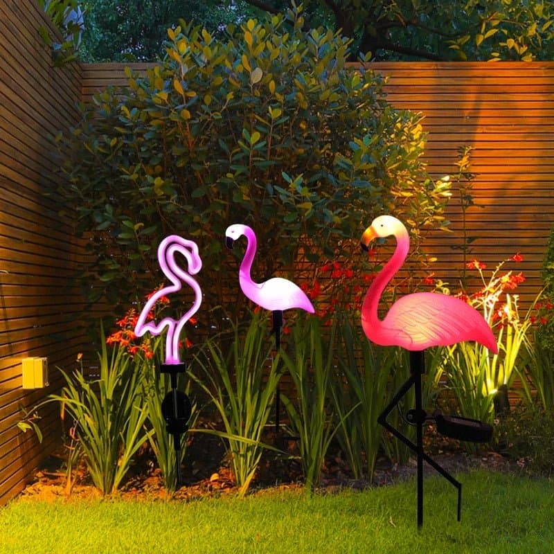 Lampe solaire extérieur - Flamant rose - Pur Jardin