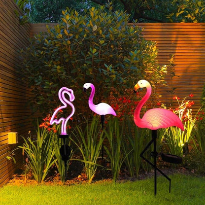 Lampe solaire extérieur - Flamant rose - Pur Jardin
