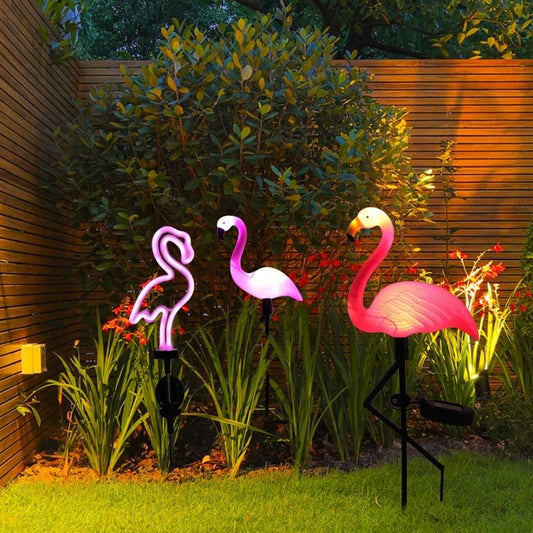 Lampe solaire extérieur - Flamant rose - Pur Jardin