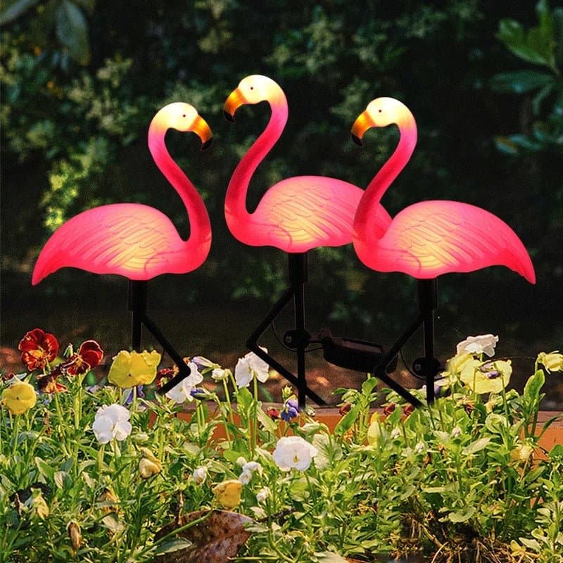 Lampe solaire extérieur - Flamant rose - Pur Jardin