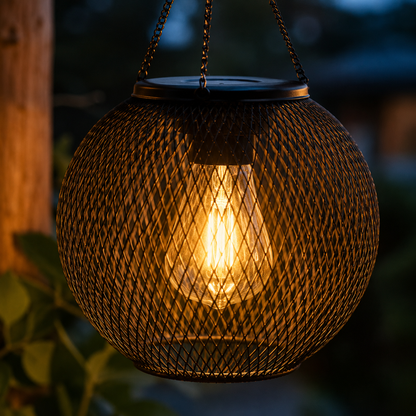 lanterrne solaire extérieur PurSphère de soir