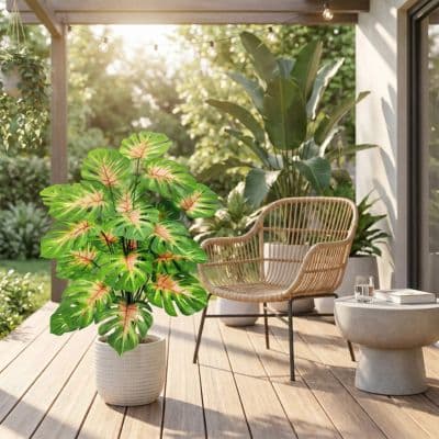 plantes-exterieur-artificielles-Monstera-vert-et-rose