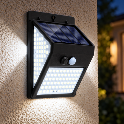 projecteurs exterieurs solaires PurPrésence de soir