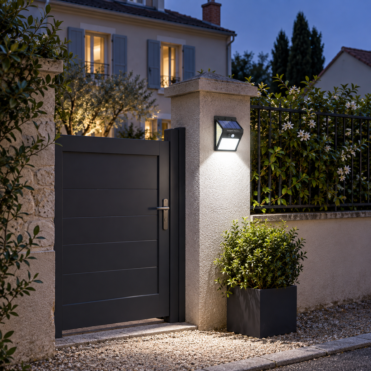 projecteurs exterieurs solaires PurPrésence pour portail