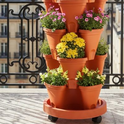 Roulettes pots pour fraisiers - Cascade - Pur Jardin
