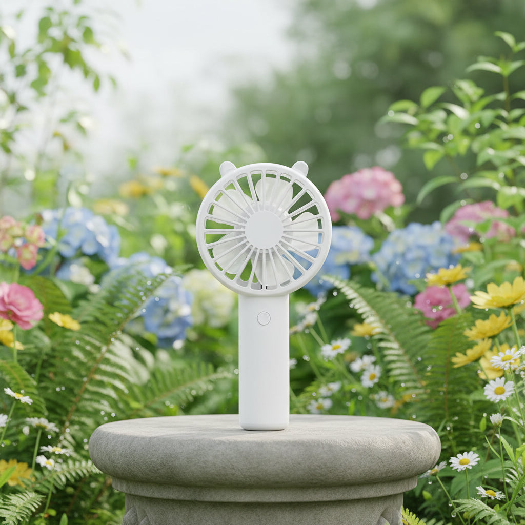 ventilateur-à-main-fleur-blanc